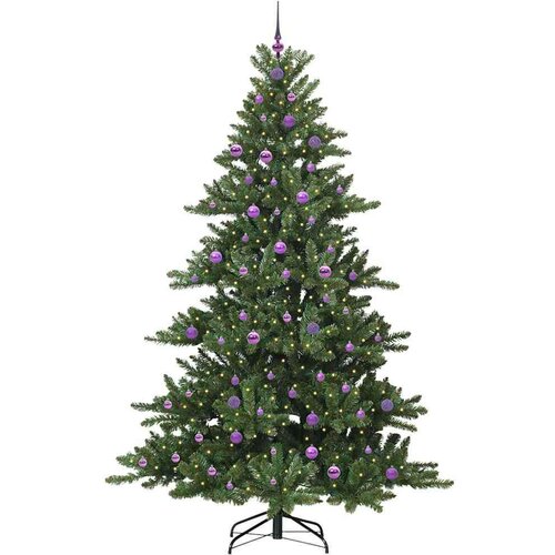 VidaXL Umjetno božićno drvce s nogom with LEDs s stalakom 240cm PVC Slike