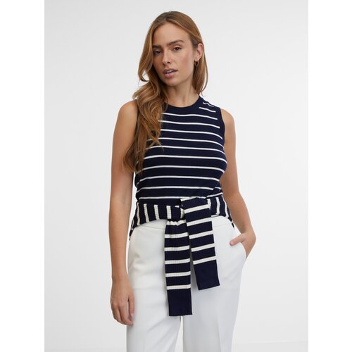 Orsay Women's Striped Top Navy Blue - Women's Cene