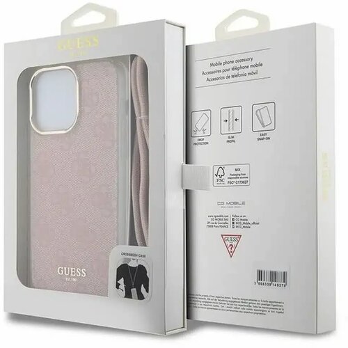 Guess Originalna Hardcase GUHCP15SHC4SEP torbica za iPhone 15/14/13 (Crossbody Cord 4G Print / pink) Cijene