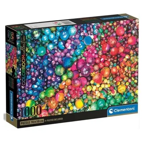Clementoni Staklene kuglice ColorBoom Collection s 1000 komada puzzle s posterom - Cene