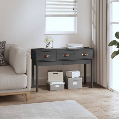 vidaXL Konzolni stol sivi 114x40x75 cm od masivne borovine Cijene