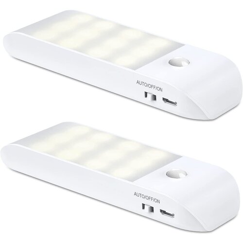 Venisymlis Samodejna Nočna Lučka Led [2 Paket], 12 Led B Nočna Lučka Za Polnilno Omaro S Senzorjem Gibanja, (22068172) Slike