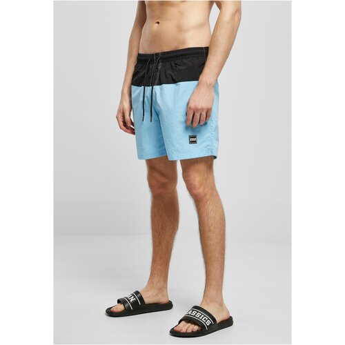 Urban Classics Plus Size Block Swim Shorts balticblue/black Cene