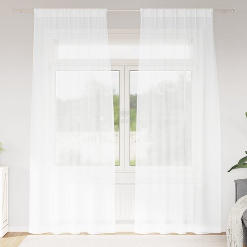 vidaXL Zavjese sa zavjesama 2 pcs Bijela 140 x 225 cm Poliester Cijene