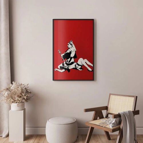  Plakat - Banksy: Queen Victoria 29.7x42 Crni okvir Slike