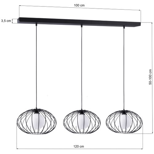  Luster na sajli KRONOS 3xE14/40W/230V Slike