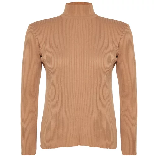 Trendyol Curve Plus Size Sweater - Brown - Regular fit