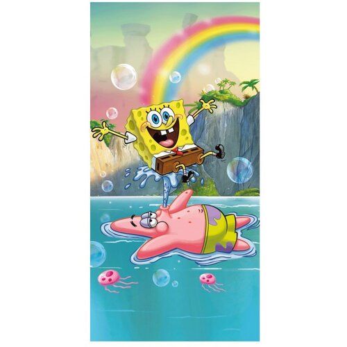 Jerry Fabrics Bombažna otro&scaron;ka brisača 70x140 cm Sponge Bob "Tropical Duo" &ndash; Cene