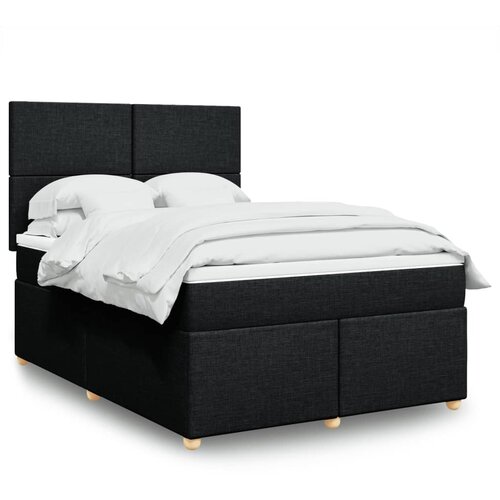 vidaXL Box spring posteljni z vzmetnico črn 140x190 cm blago Cene