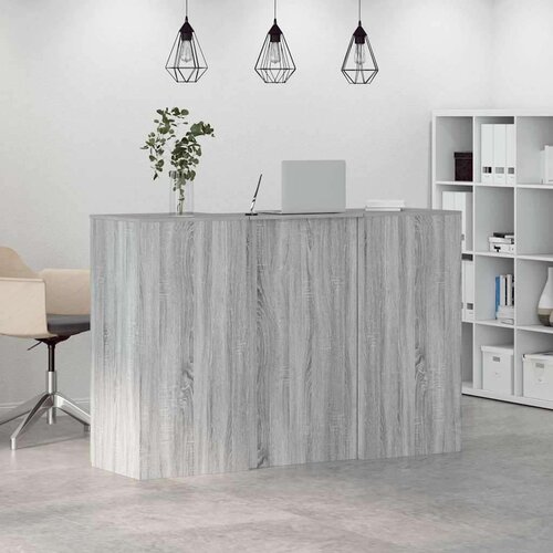  Sprejemna miza siva sonoma 155x50x103,5 cm inženirski les Slike