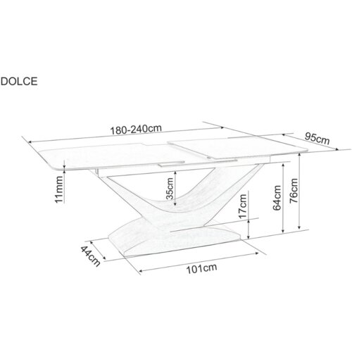 Molarem Home stol DOLCE - kaljeno staklo + talijanska keramika Slike