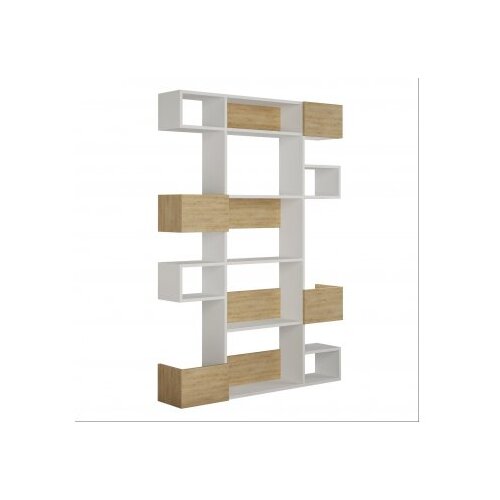 Hanah home polica za knjige Niho - bela, hrast Cene