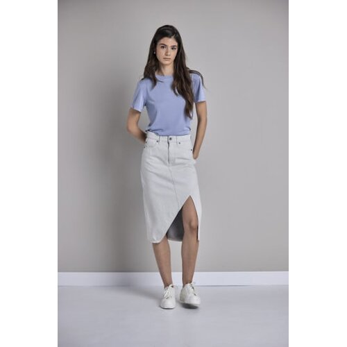 Legendww denim midi suknja sa asimetricnim prorezom Cene