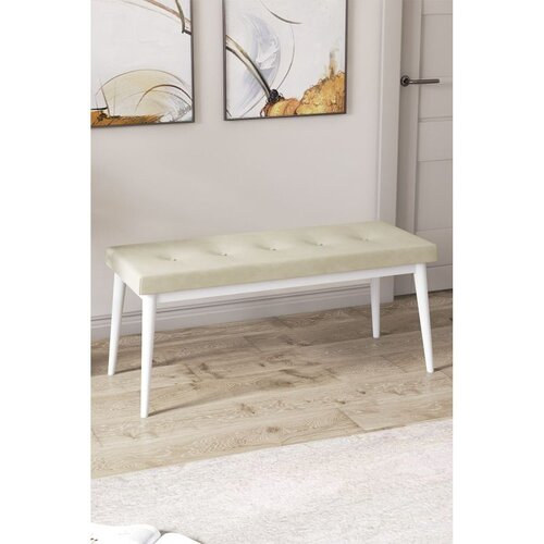 Hanah home klupa Arwen Bench, 105 cm, krem / bela Cene