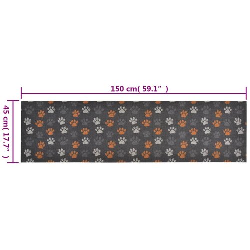  Kuhinjski tepih perivi s uzorkom &amp;scaron;apa 45 x 150 cm bar&amp;scaron;unasti Slike