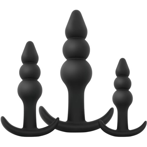 EasyToys komplet analnih čepkov z bunkicami - 3 deli (črna) Cene