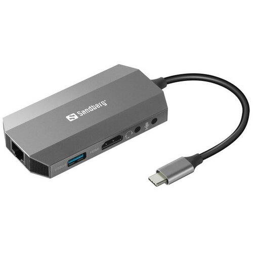 Docking station Sandberg 6in1 USB-C - HDMI/USB 3.0/USB C/LAN PD 136-33 Slike