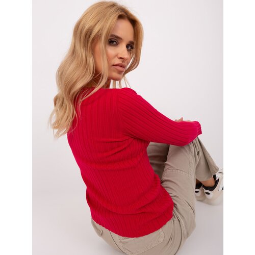 Fashion Hunters Red Women&amp;#039;s Classic Striped Sweater Slike