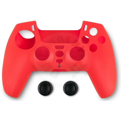 Spartan Gear controller silicon skin cover & thumb grips - red playstation 5 Slike