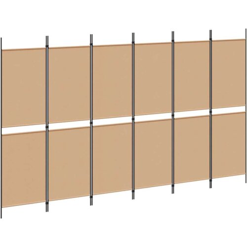  Razdjelnik prostora s 6 panela Bež 300 x 180 cm Tkanina - Bež 300 x 180 cm Slike