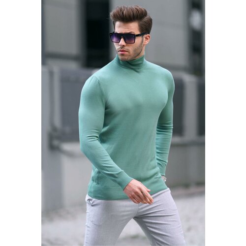 Madmext Men's Green Turtleneck Knitwear Sweater 6809 Slike