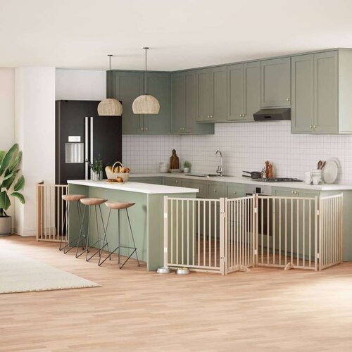 vidaXL Ograda za pse z vrati zložljiva 6 panelov 480 cm topolovina Cene