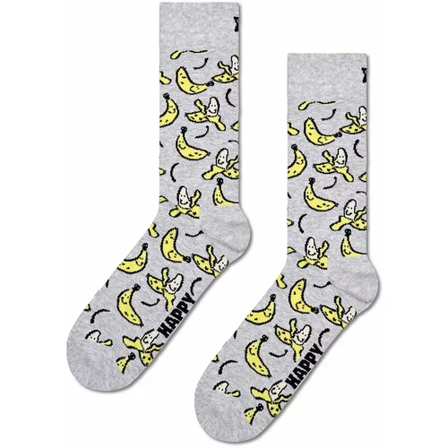 Happy Socks Nogavice Banana Sock siva barva