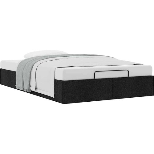 VidaXL otomanski okvir kreveta bez madraca crni 120x190 cm od tkanine Slike