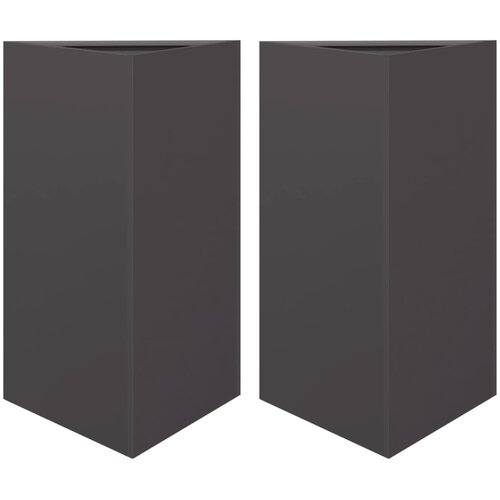  Vrtne sadilice 2 kom crne trokutaste 50x43x75 cm čelične Slike