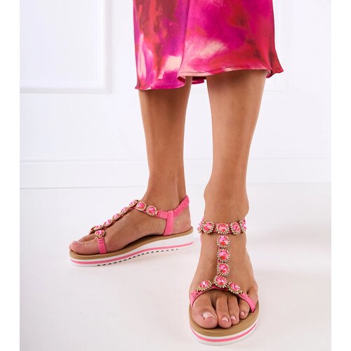 Gemre Pink sandals adorned with rhinestones Klaura Cene
