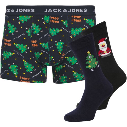 Jack & Jones set muške bokserice i čarape Jacholly Jolly 12266780, Crni Cene