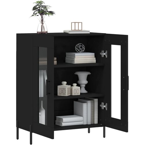  Komoda crna 69,5 x 34 x 90 cm od konstruiranog drva Slike