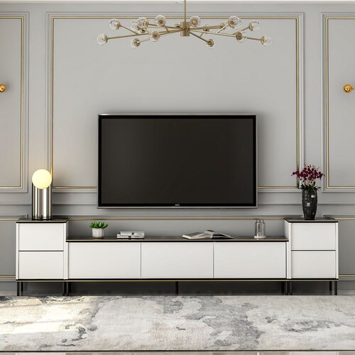 Woody Fashion Imaj - White, Marble TV omarica, (20865065) Cene