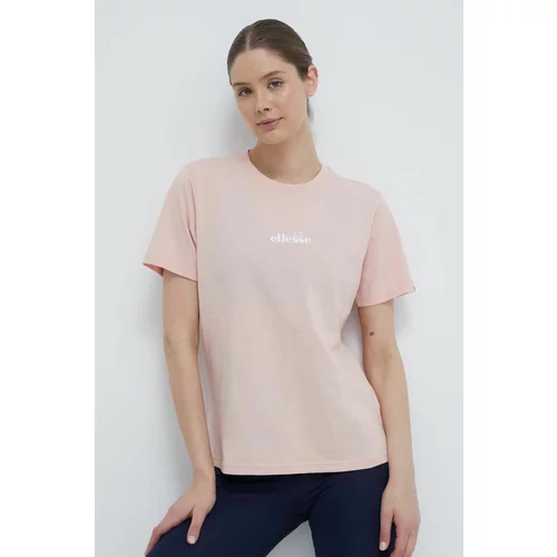 Ellesse Bombažna kratka majica ženski, roza barva