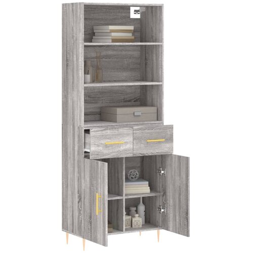  Visoka komoda siva sonome 69,5x34x180 cm od konstruiranog drva Slike