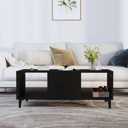 vidaXL Klubska mizica črna 102x50x40 cm konstruiran les Cene