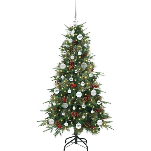 VidaXL Umjetno božićno drvce s nogom s stalakom Zelena 150 cm PE i PVC Slike