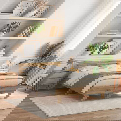 vidaXL Krevetni okvir od hrasta Umjetnički hrast Puni hrast 135 x 190 cm Cijene