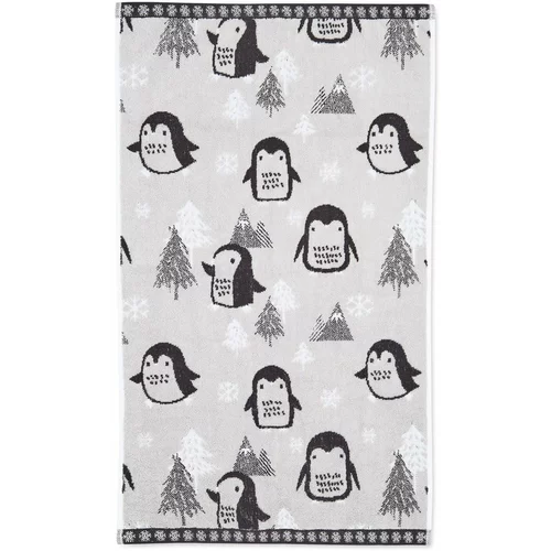 Catherine Lansfield Svetlo siva bombažna brisača 50x85 cm Cosy Penguin –