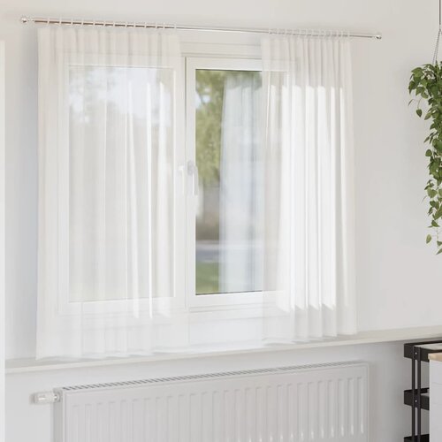 Furnova Voile zavese z zankami 2 kosa Bela 140x140 cm, (21917832) Cene