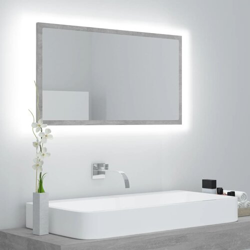  LED kupaonsko ogledalo siva boja betona 80x8,5x37 cm akrilno Cijene