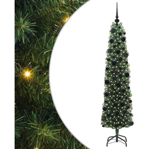 VidaXL Umjetno božićno drvce Zelena 180 cm PVC i čelik i plastika Slike
