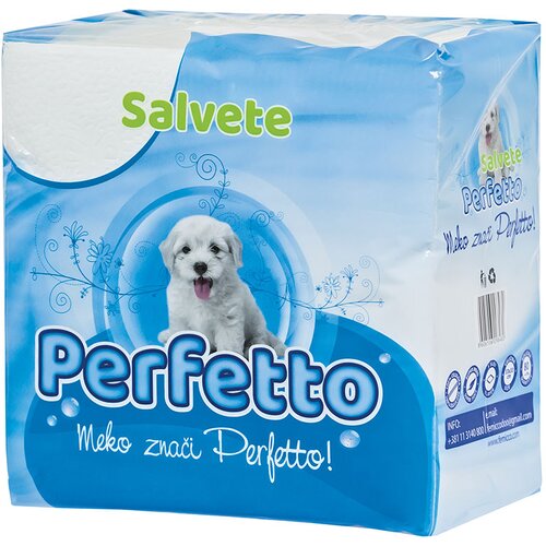 Perfetto Salvete 33x33 80/1 bele - 1 sl. (20 kom) Cene