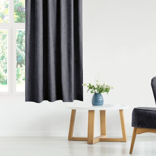  Curtain MILANA color graphite style classic silver silver metal eyelets chenille 280x245 HOMEDE Slike