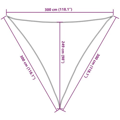  Jedro protiv sunca svjetlosivo 3x3x3 m 100% poliestera Oxford Slike