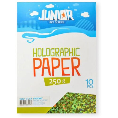 Junior jolly Holographic Paper, papir hologramski, A4, 250g, 10K, odaberite nijansu Zelena Slike