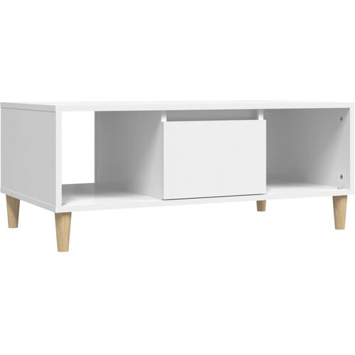 Maison Chic Klubska mizica - kavna mizica - Nizka mizica bela 90x50x36,5 cm inženirski les, (21754695) Cene