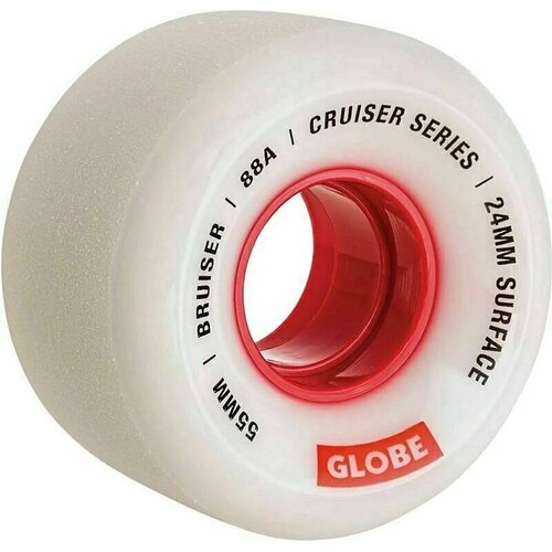 Globe Bruiser Cruiser Skateboard Wheel 55 mm White/Red Cene