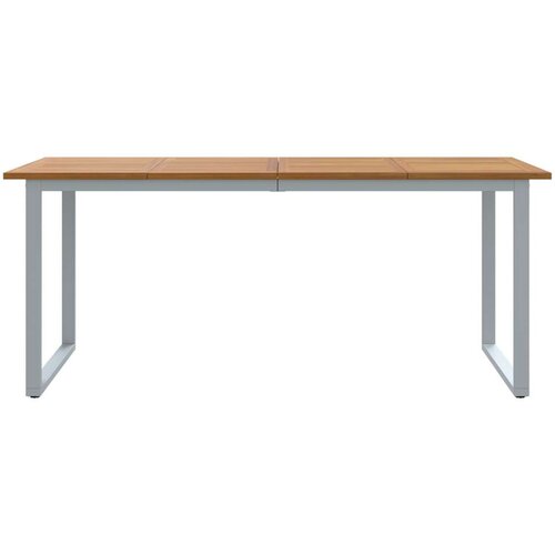 Vanjski blagovaonski stol Siva 180x90x75 cm Čelik i Drvo Acacia Slike