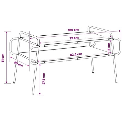  Stolić za kavu Dimljeni hrast 100 x 50 x 51 cm - Dimljeni hrast 100 x 50 x 51 cm Slike
